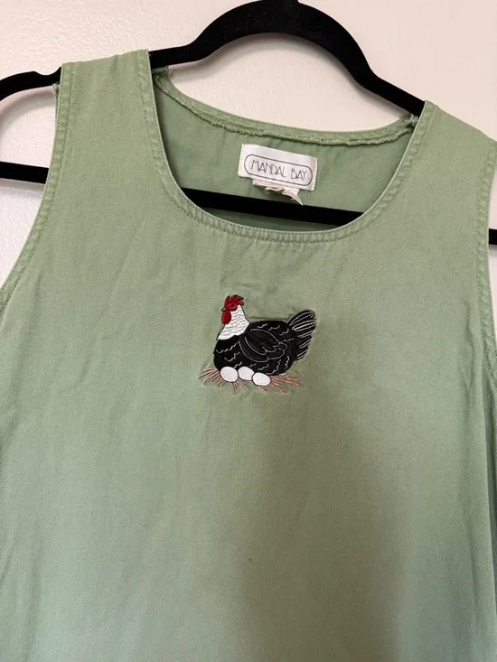 Novelty print Sage Green Sleeveless Embroidered Maxi Dress - Picture 3 of 12